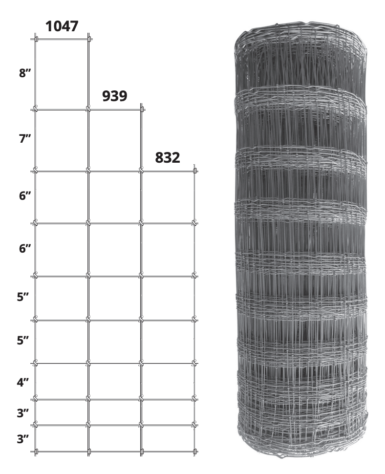 Livestock Knot Fence, 39/" x 330' (#939-6-14.5) - TOUGHSTRAND - TREE ISLAND STEEL