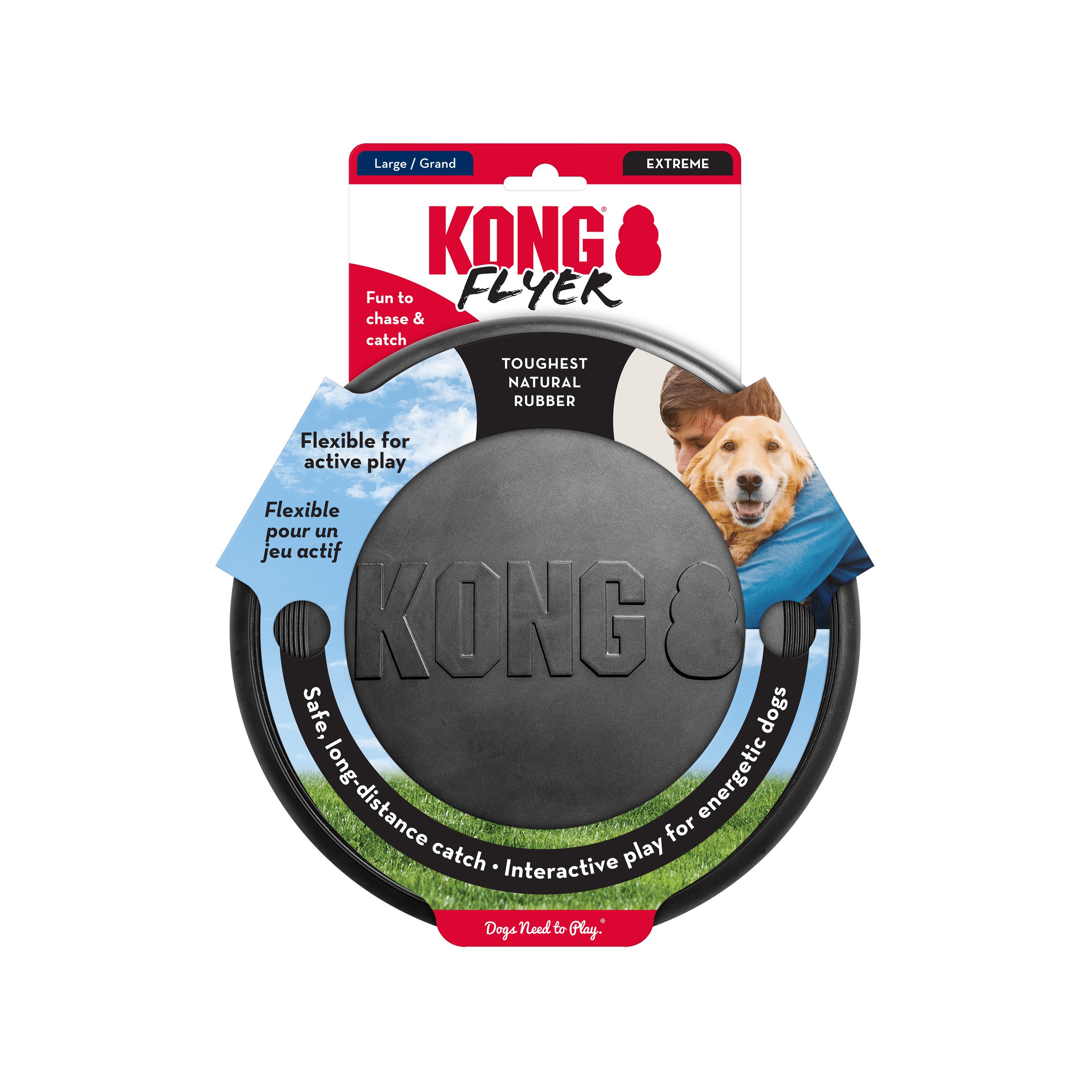 KONG Extreme Flyer, grand frisbee souple pour chien - KONG