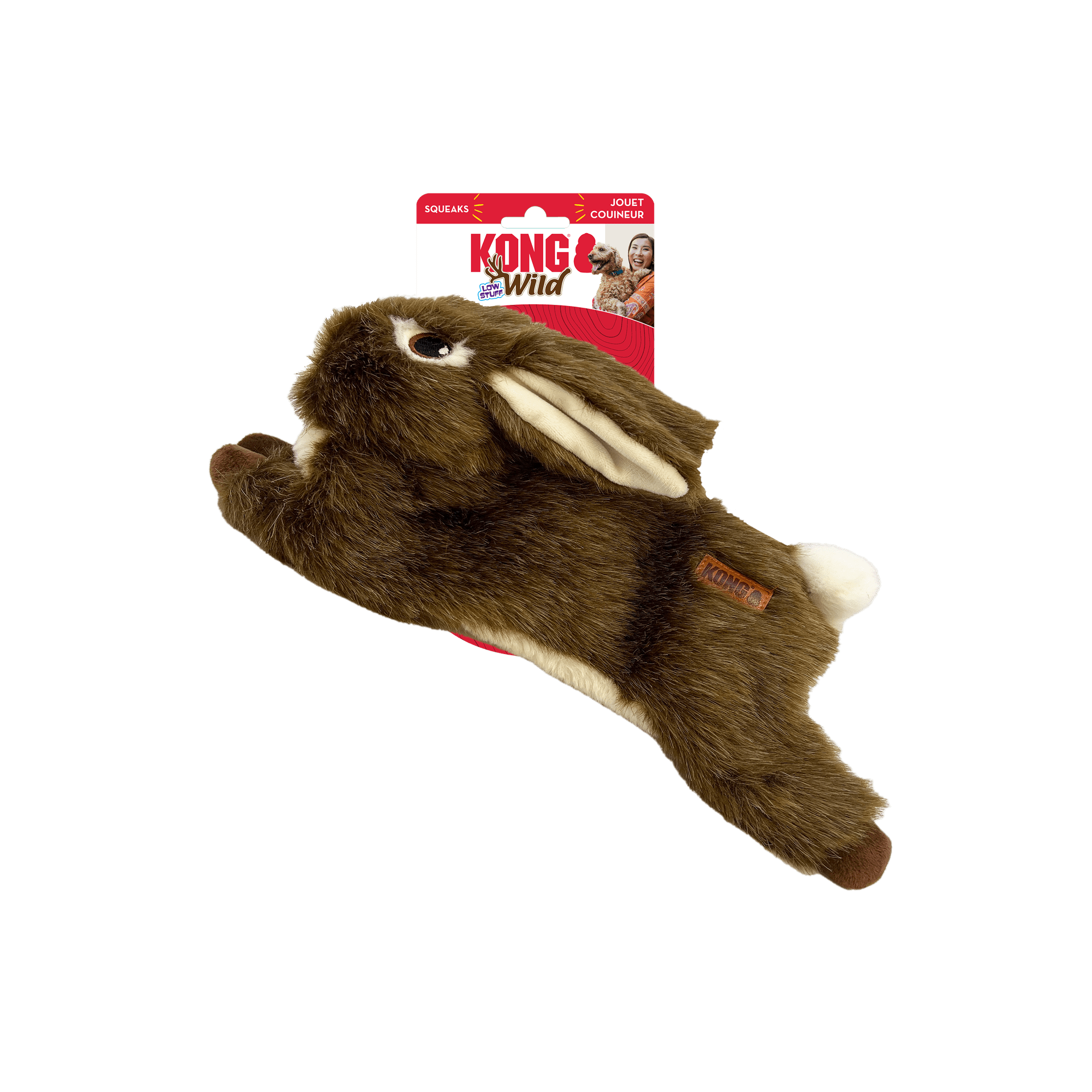 KONG Wild Low Stuff, Peluche en forme de lapin pour chien - KONG