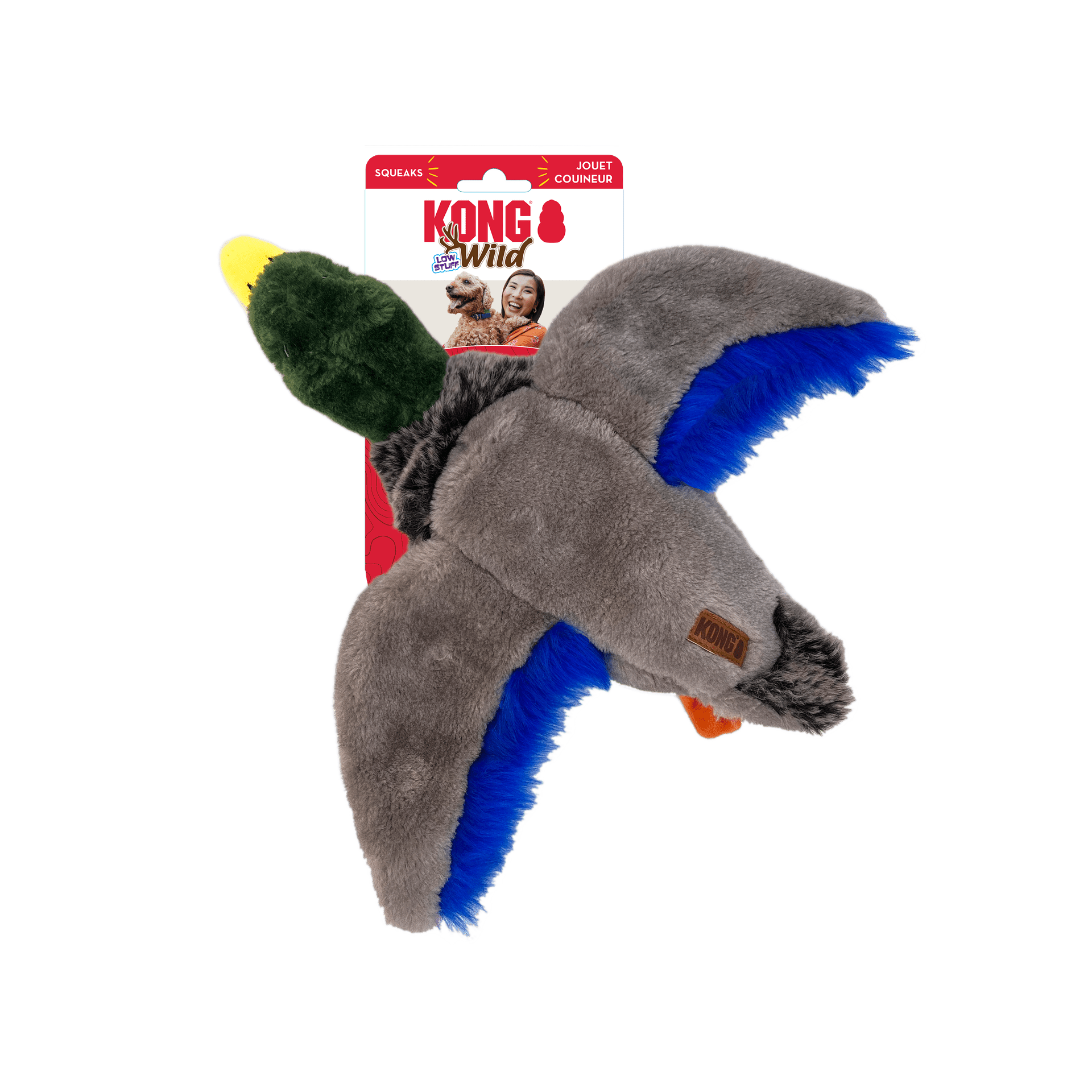 KONG Wild Low Stuff, Plush Duck Toy for Dogs - KONG