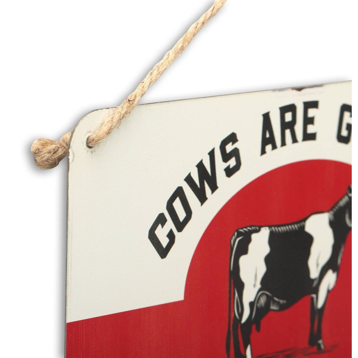 Affiche décorative en métal, motif vache