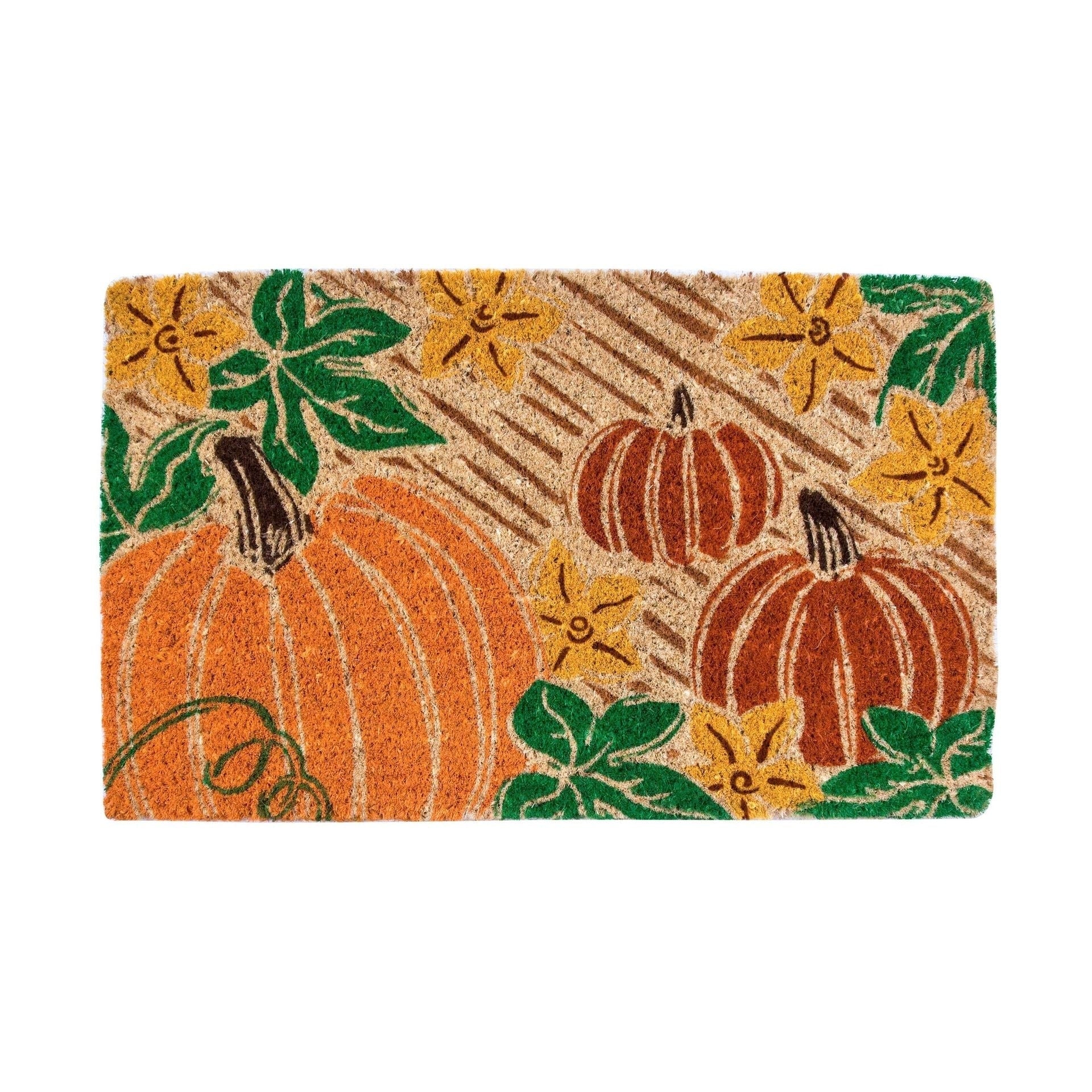 Tapis d'entrée en fibre de coco tissé à la main Pumpkin Patch - Entryways