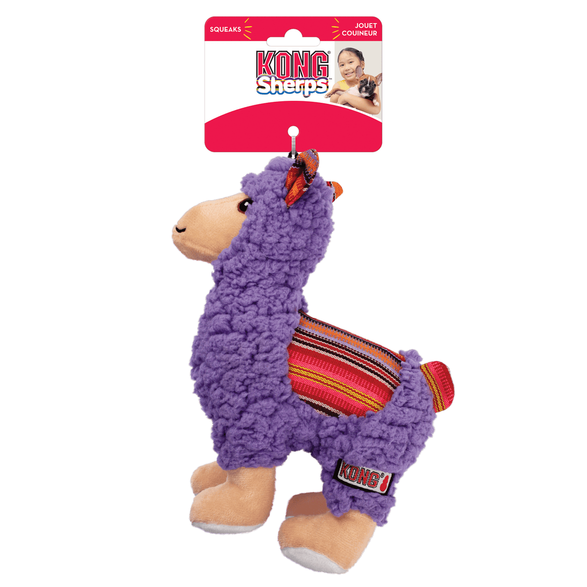 KONG Llama Sherps, Llama-shaped plush dog toy - KONG