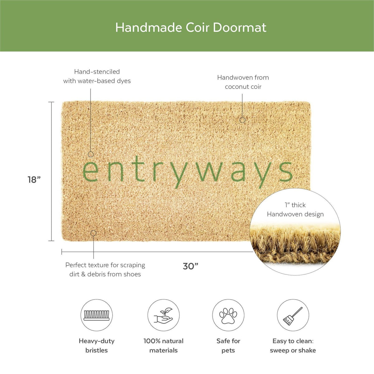 Entryways - Nordic Reindeer Handwoven Coir Doormat