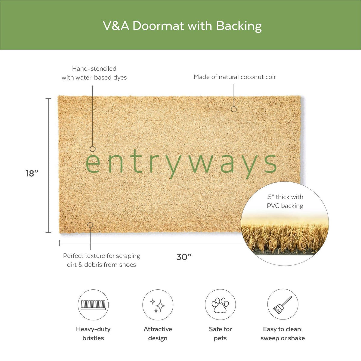 Victoria and Albert Museum Winter Sleigh Ride Coir Entrance Mat