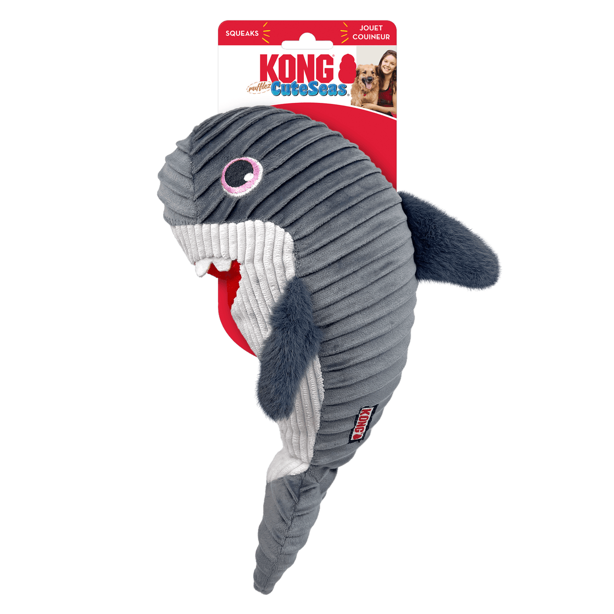 KONG Cuteseas Rufflez Shark Dog Toy