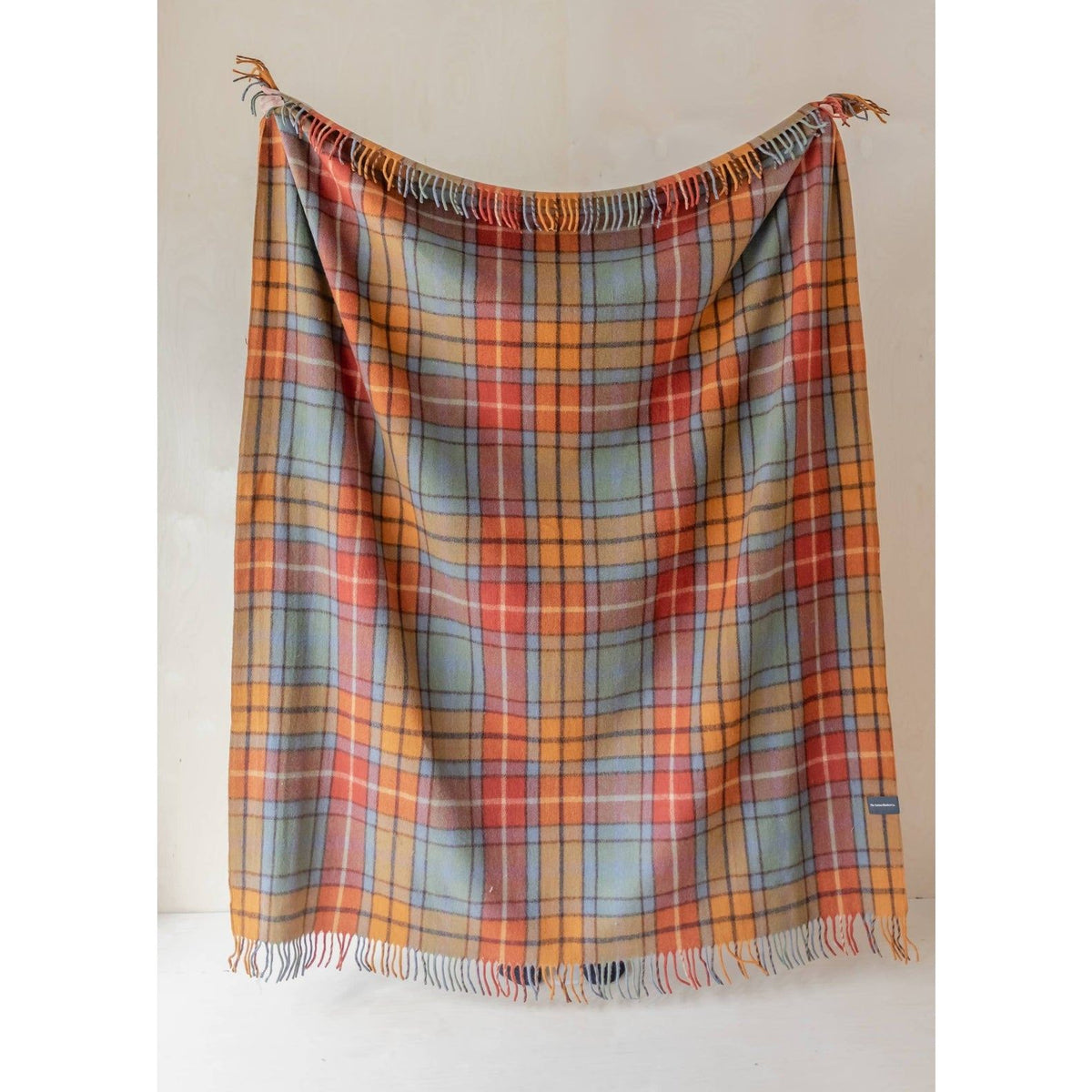 Couverture en laine recyclée à motif tartan antique, Buchanan