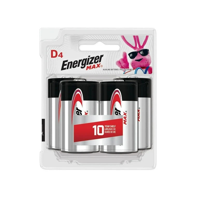 Energizer® MAX D Alkaline Batteries, (4-Pack)