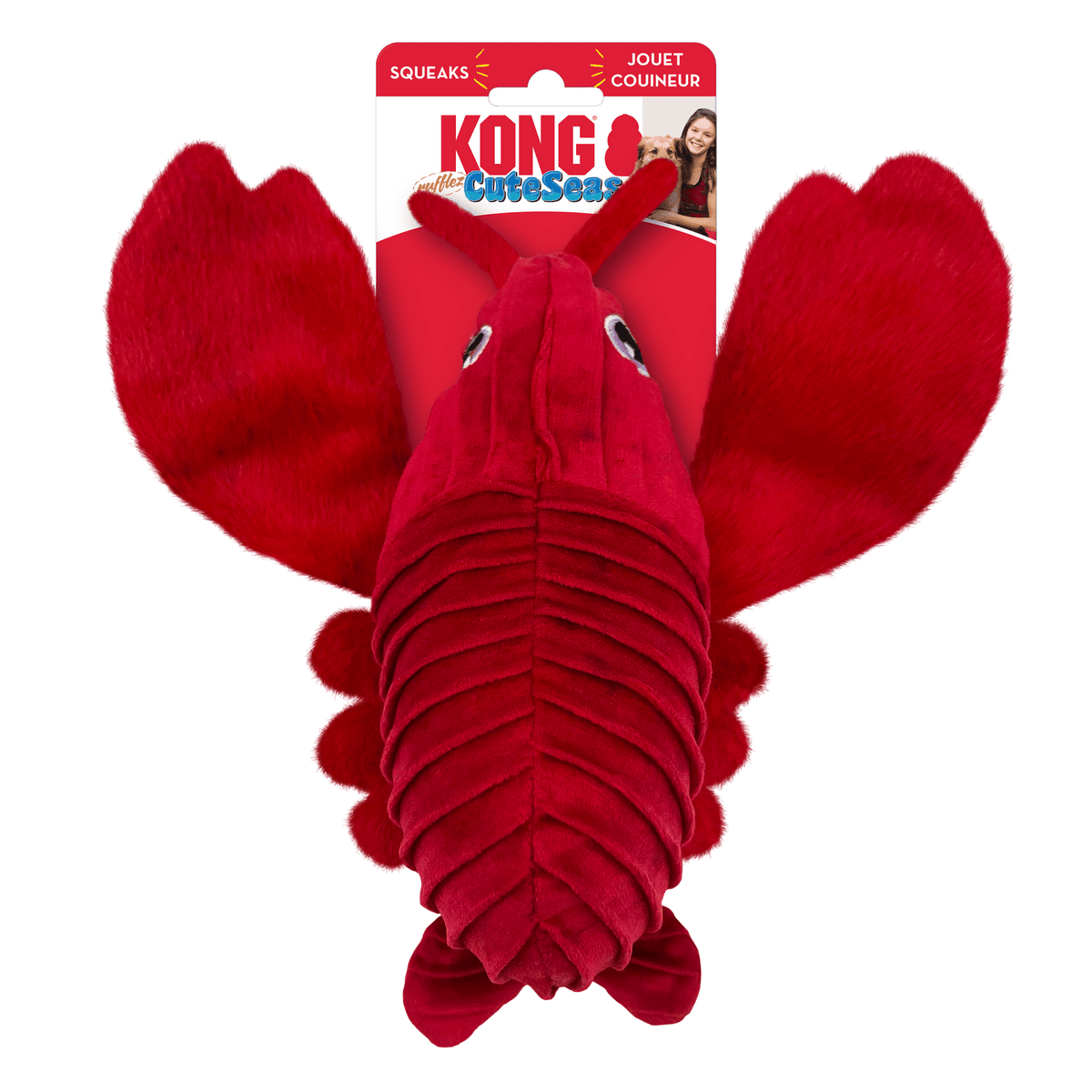 KONG Cuteseas Rufflez Lobster Dog Toy