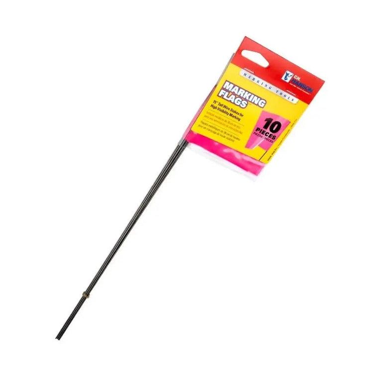 Drapeaux de piquets fluorescents, 15 po, drapeau de 2-1/2 po x 3-1/2 po (10 drapeaux) - C.H. Hanson