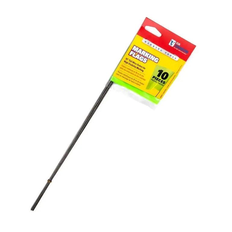 Drapeaux de piquets fluorescents, 15 po, drapeau de 2-1/2 po x 3-1/2 po (10 drapeaux) - C.H. Hanson