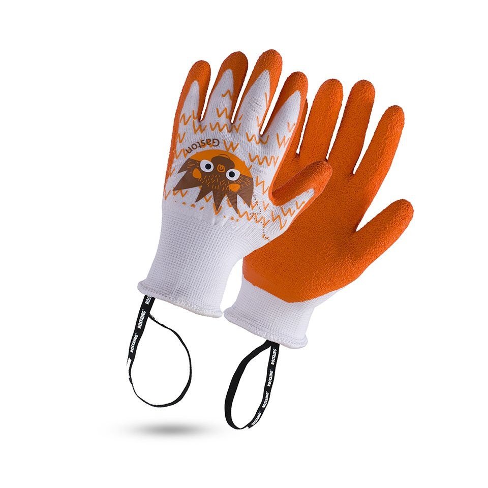 Rostaing - Orange children's gardening glove, Gaston the hedgehog