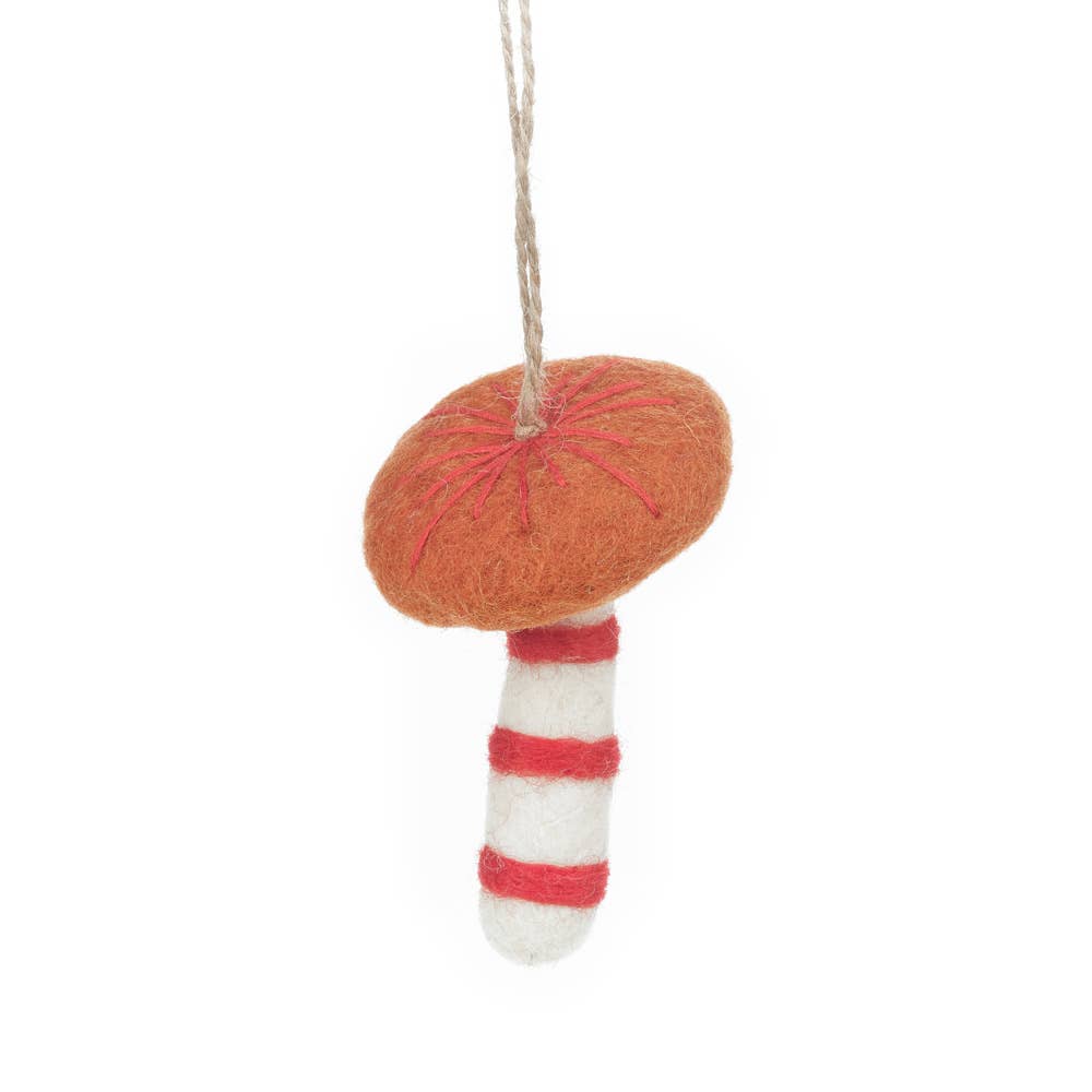 Handmade Felt Wild Mushroom Decorations (Set of 3)