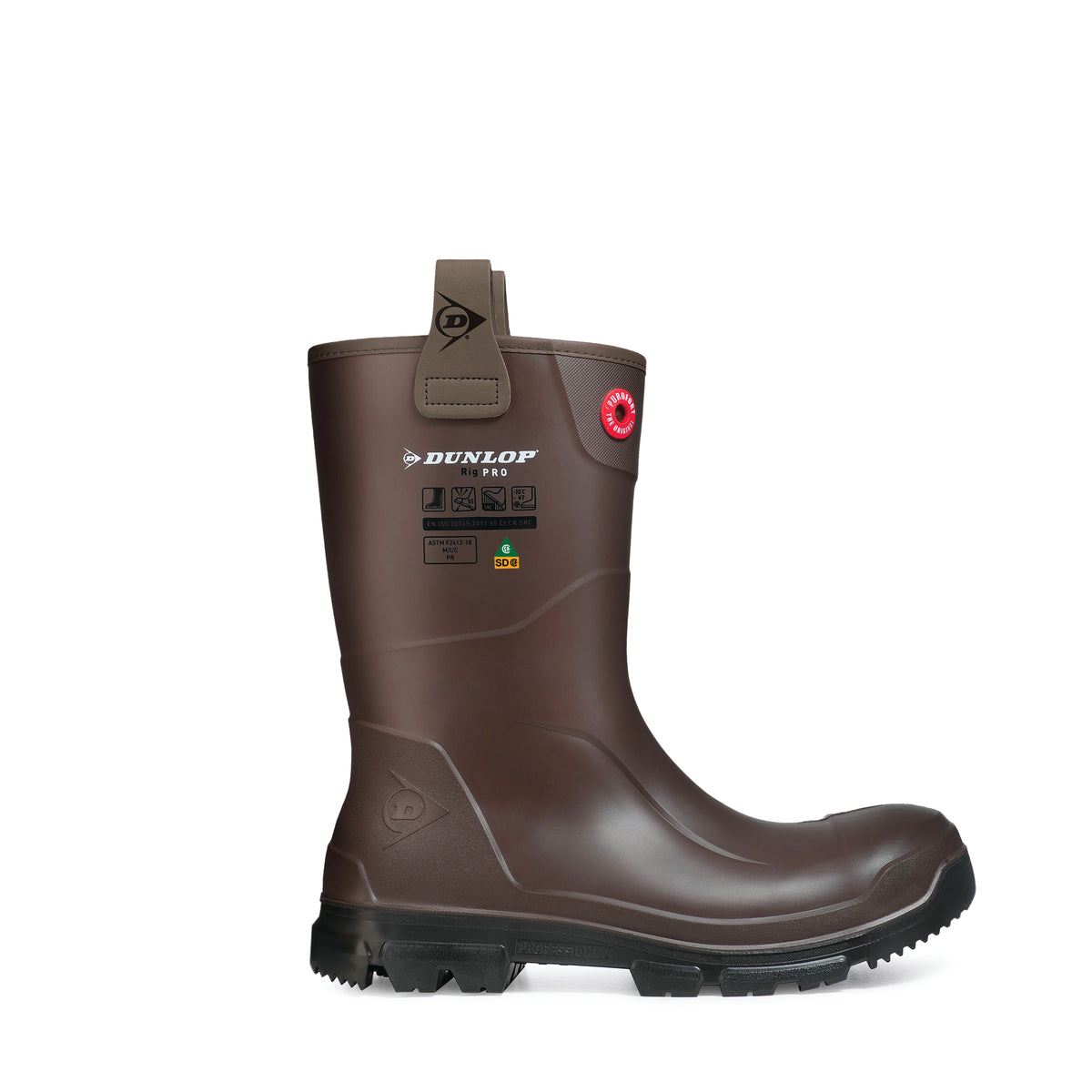 Dunlop Purofort RigPro Full Safety, Brun | Bottes de travail 11'' PU