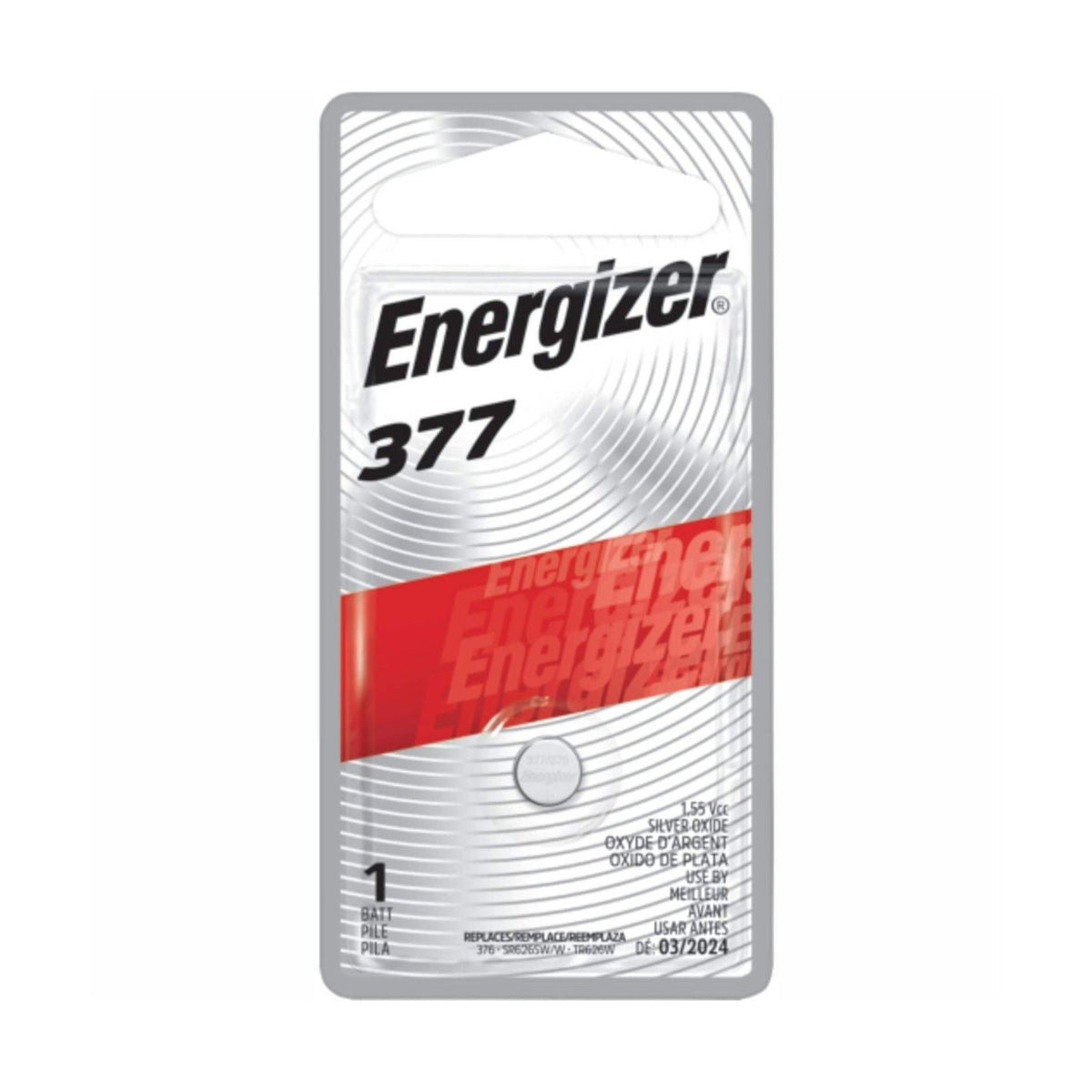 Pile bouton pour montre 377/376 - 1,5V/1,5 volt en oxyde d'argent Energizer®, (paquet de 1) - Energizer®