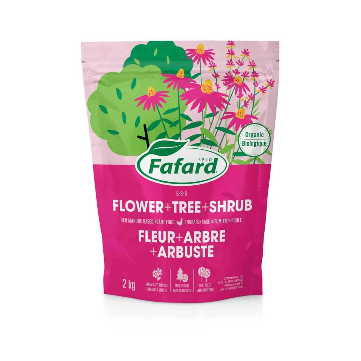 Engrais à base de fumier de poule FLEURS, ARBRES & ARBUSTES - Fafard