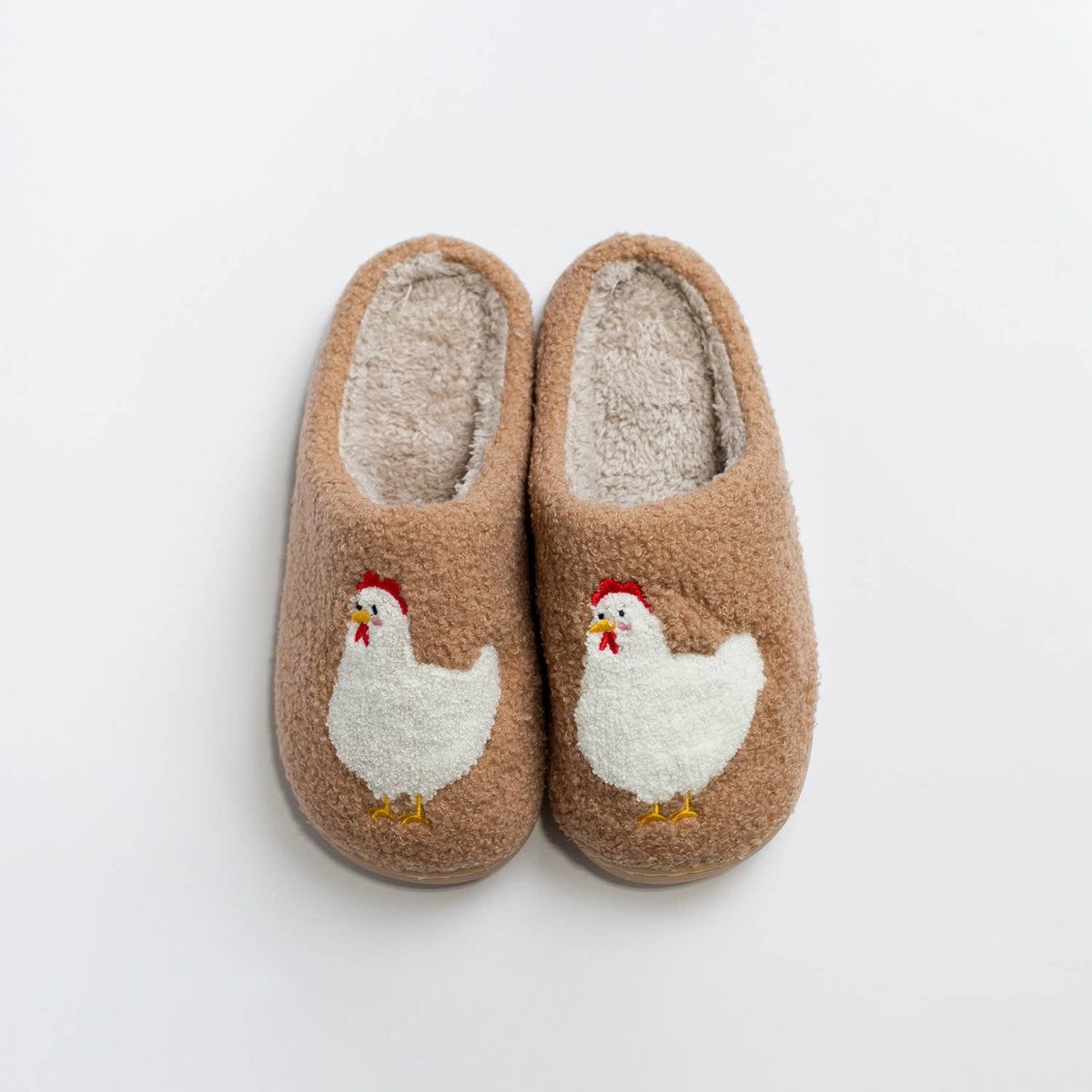American Farm Company - Brown Chicken Plush Slippers