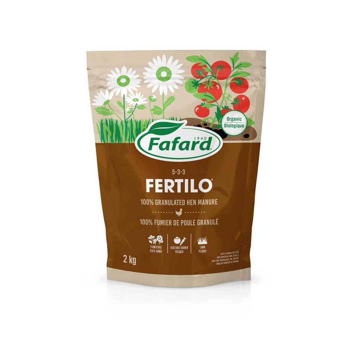 100% fumier de poule granulé FERTILO (18kg) - Fafard
