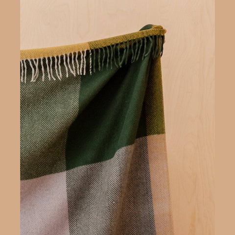 Green Plaid Recycled Wool Blanket - TBCo