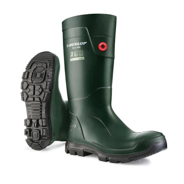 Purofort FieldPro/TerraPro Soft Toe, Vert | Bottes de pluie 15’’ en PU - Dunlop