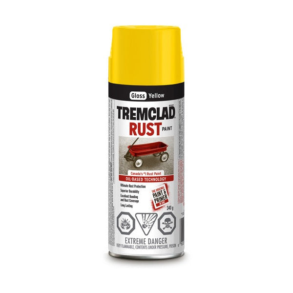 Peinture antirouille en aérosol Tremclad, 340 g, jaune, lustré