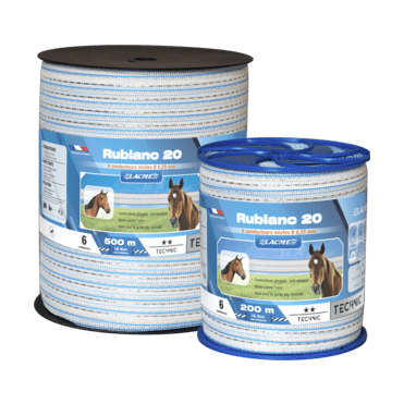 LACMÉ - White and Blue Electric Fence Tape, Rublanc 