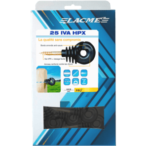 Lacmé - Insulator for wire, cord and tape for electric fence, Iva-hpx