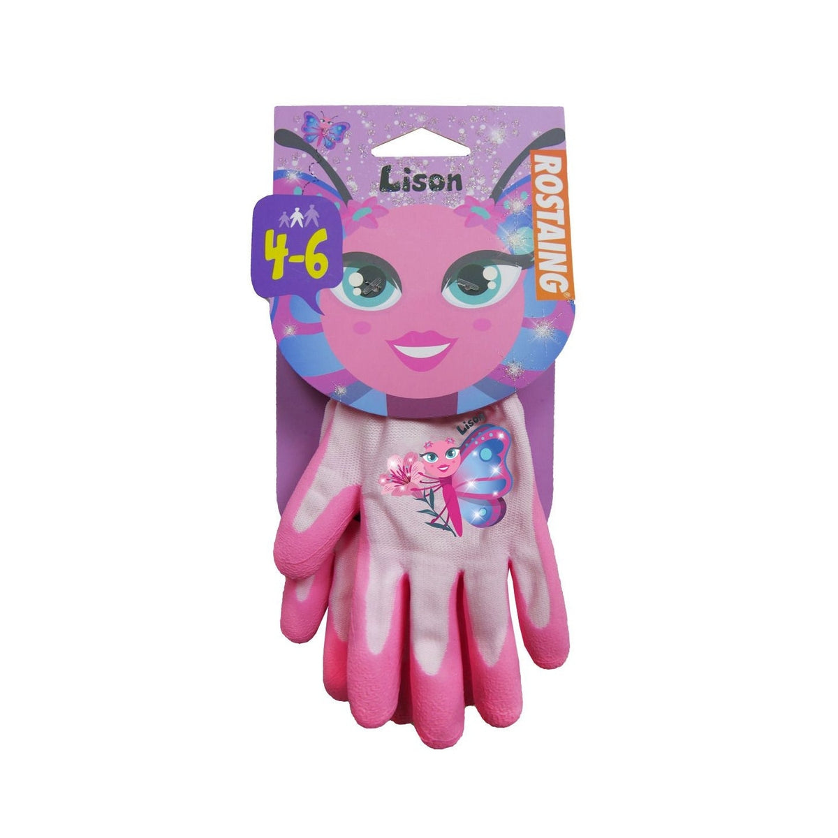 Gant de jardinage enfant rose, LISON le papillon - Rostaing