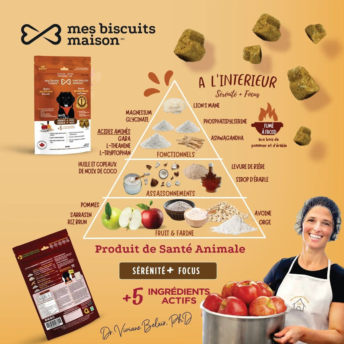 Apple-flavored dog anxiety supplement - Serenity + Focus - My Home Bites 