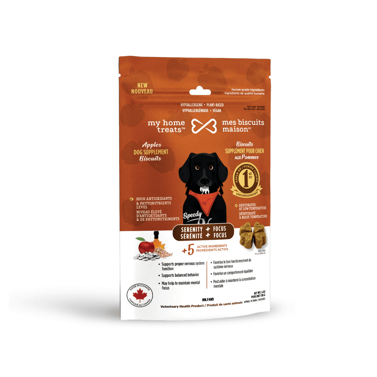 Apple-flavored dog anxiety supplement - Serenity + Focus - My Home Bites 