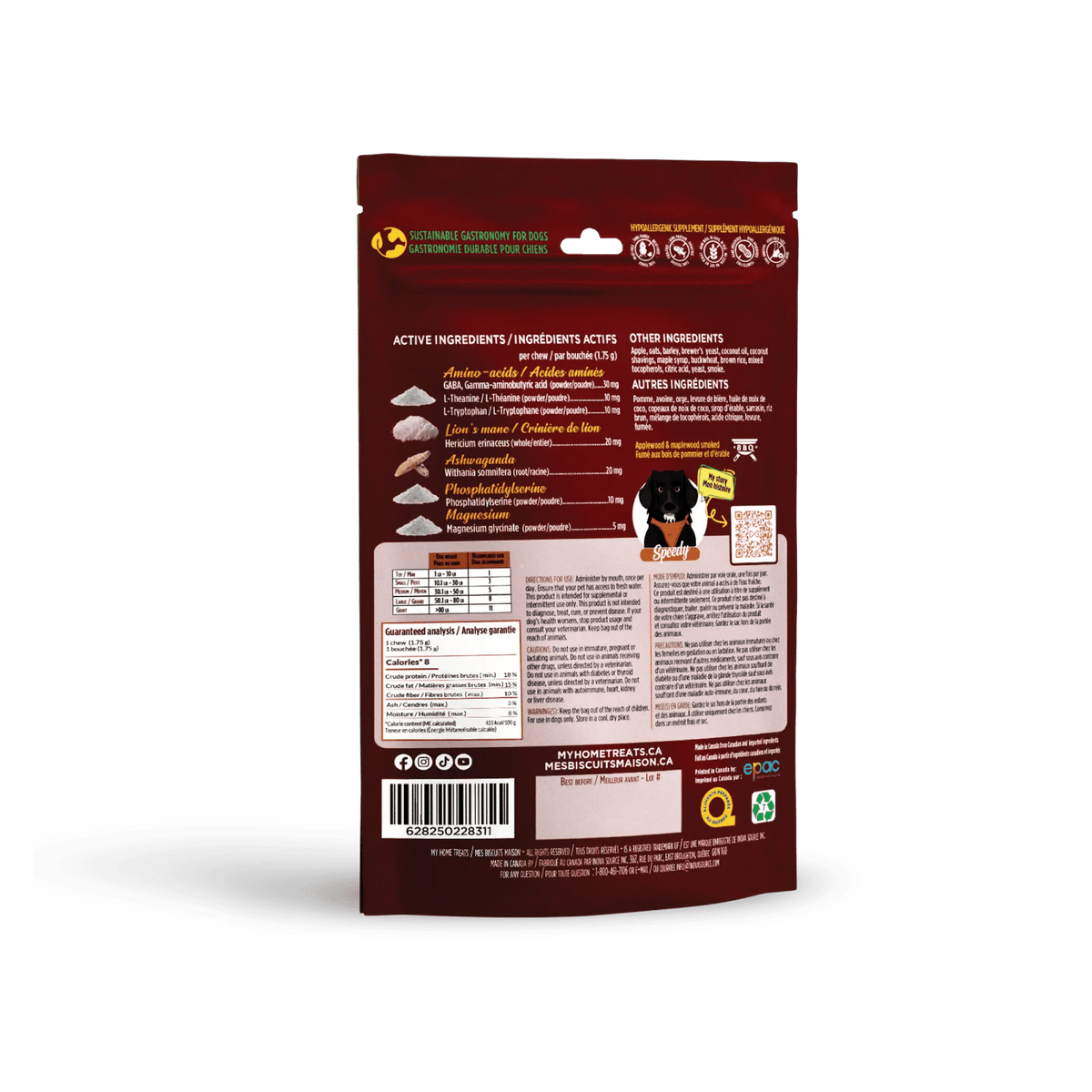 Apple-flavored dog anxiety supplement - Serenity + Focus - My Home Bites 