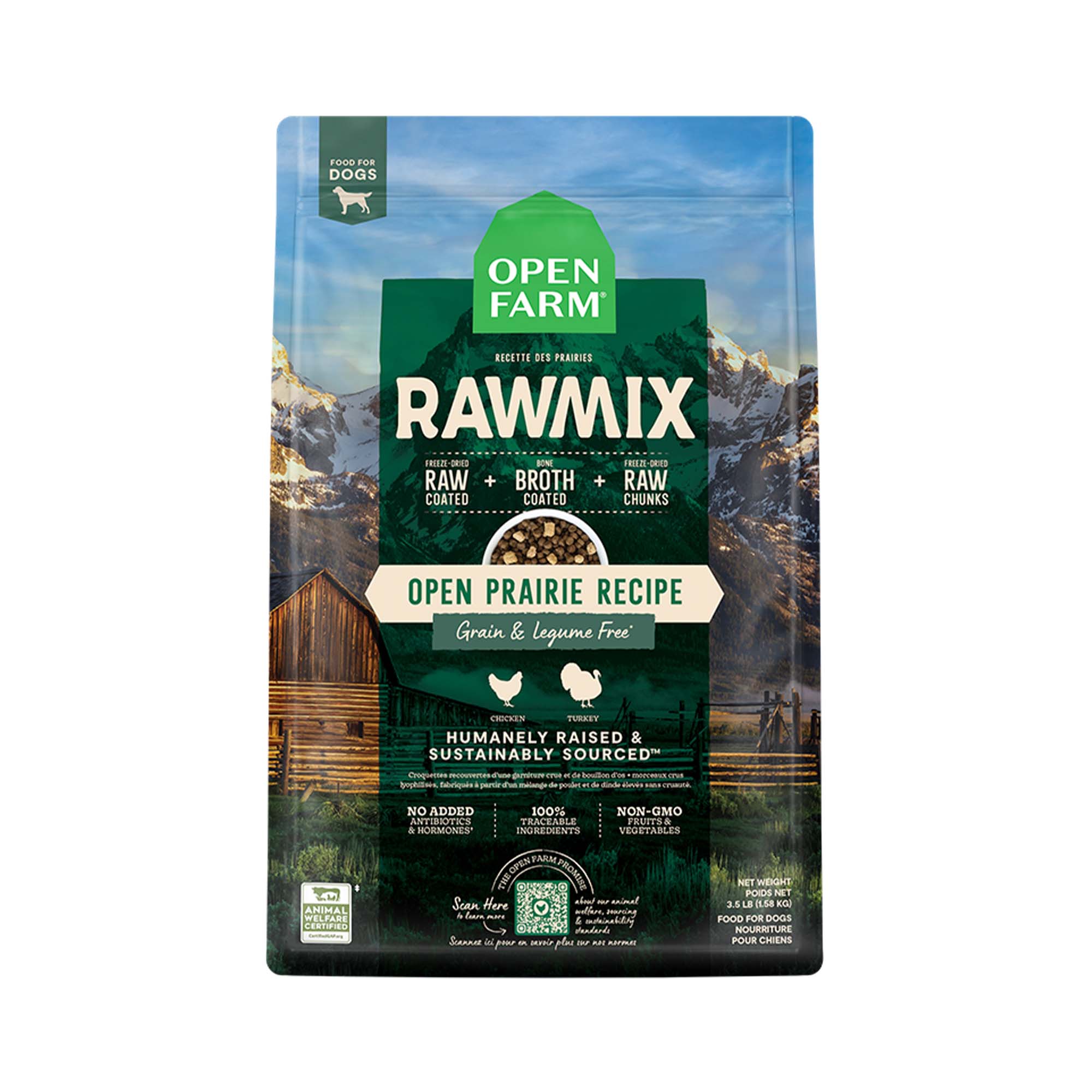 Open Farm Open Prairie Grain-Free RawMix pour Chiens