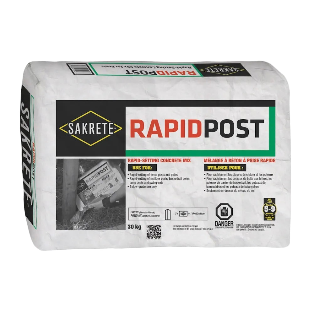 Sakrete RAPID POST (ciment) mélange à béton, mélange en poudre de 30 kg