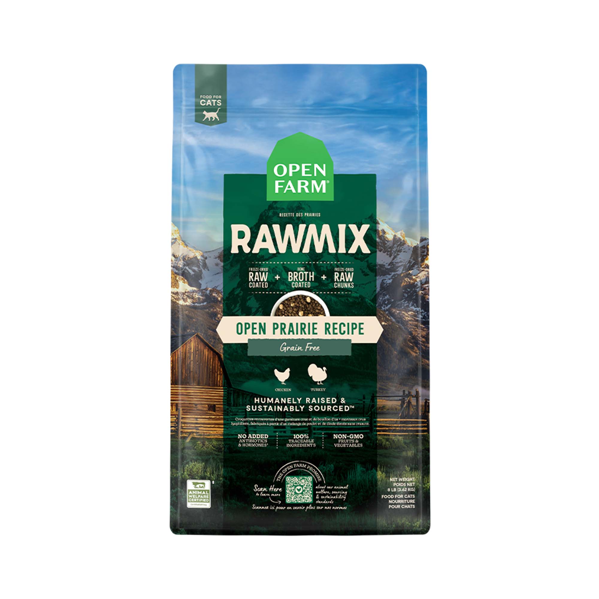 Open Farm Open Prairie Grain-Free RawMix pour Chats