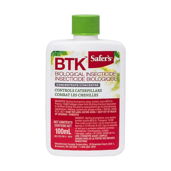 Insecticide concentré pour chenilles BTK, 100 ml - Safer's