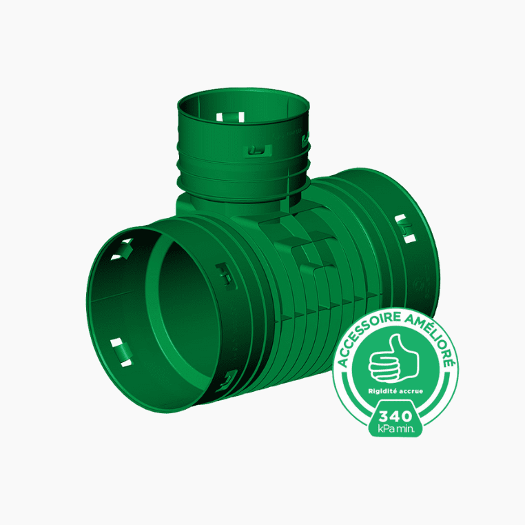Soleno - Reduced T-connector for drainage pipe