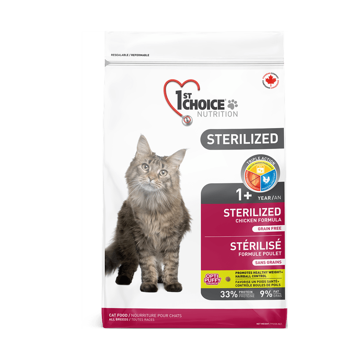 Nourriture pour chats adultes formule Stérilisé - 1st Choice