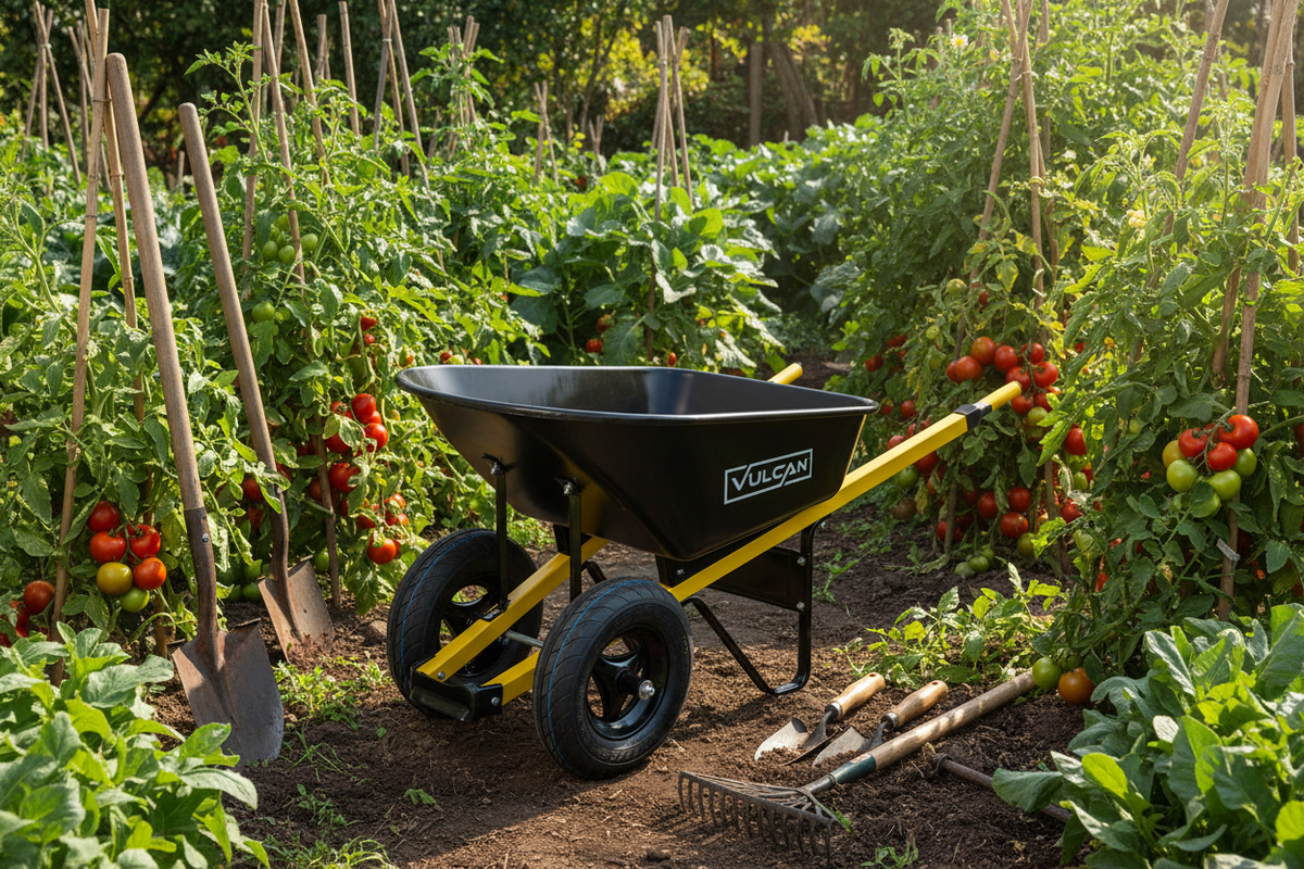 Vulcan - 6 cu ft steel wheelbarrow, 2 wheels 