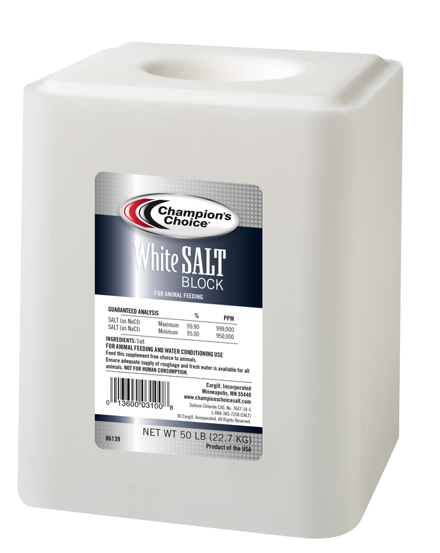 White Salt Block For Livestock - Champion's Choice (22.7 kg)