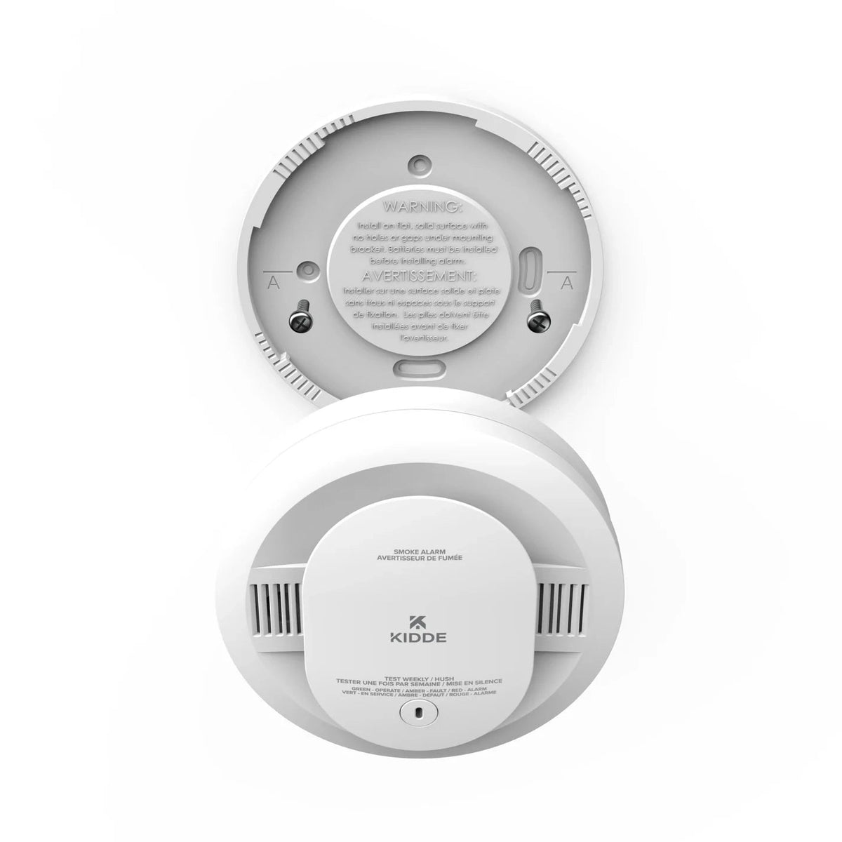 Kidde - DETECT Compact Smoke Alarm, AA Battery Powered, Photoelectric Sensor, 85 dB, White 