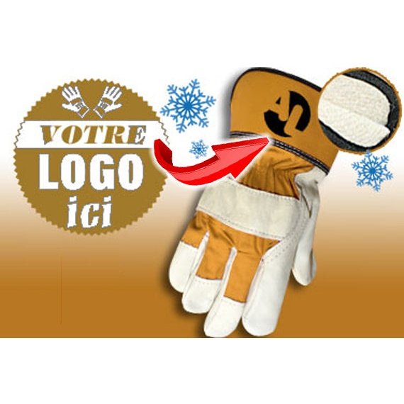 Gants en Cuir Doublé Marron