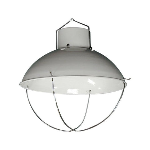 Lampe chauffante brooder, abat-jour acier blanc 25 cm - Canarm
